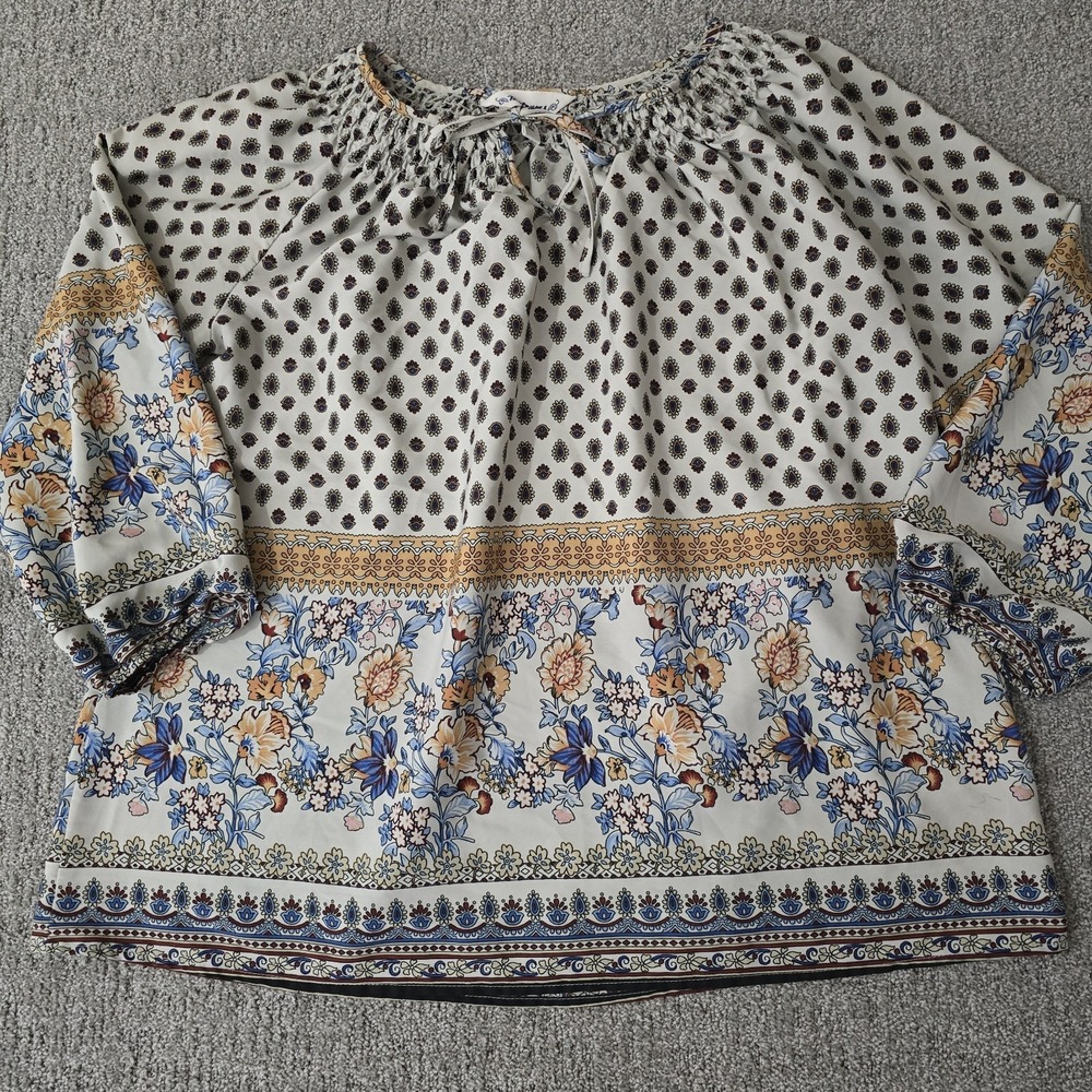 Tantrums Floral Boho Tunic Blouse Multicolor Flowy Relaxed‎ Womens XXL